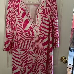 Lily Pulitzer Dress Large Pink & White